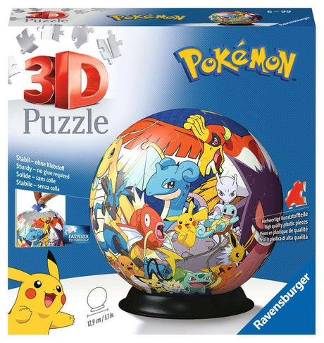 Ravensburger Pokemon 3D Jigsaw Puzzle Ball for Kids Age 6 Years Up - 72 Pieces - No Glue Required - Gifts for Boys and Girls Ravensburger