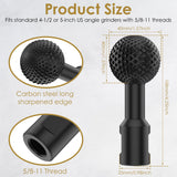 GLMFAN Sphere Rotary Burr w 5/8-11 Threads for 4 1/2 and 5 In Angle Grinder Carbon Steel Ball Gouge Angle Grinder Attachments Power Carving Tools for Wood Carving Grinding Polishing Engraving (Black) GLMFAN