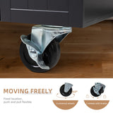 Shintenchi Kitchen Island Cart with Storage,Rolling Kitchen Island Side Table on Wheels with Large Worktop,Storage Cabinet,Towel Rack and Drawers for Kitchen,Dinning Room,Black Shintenchi