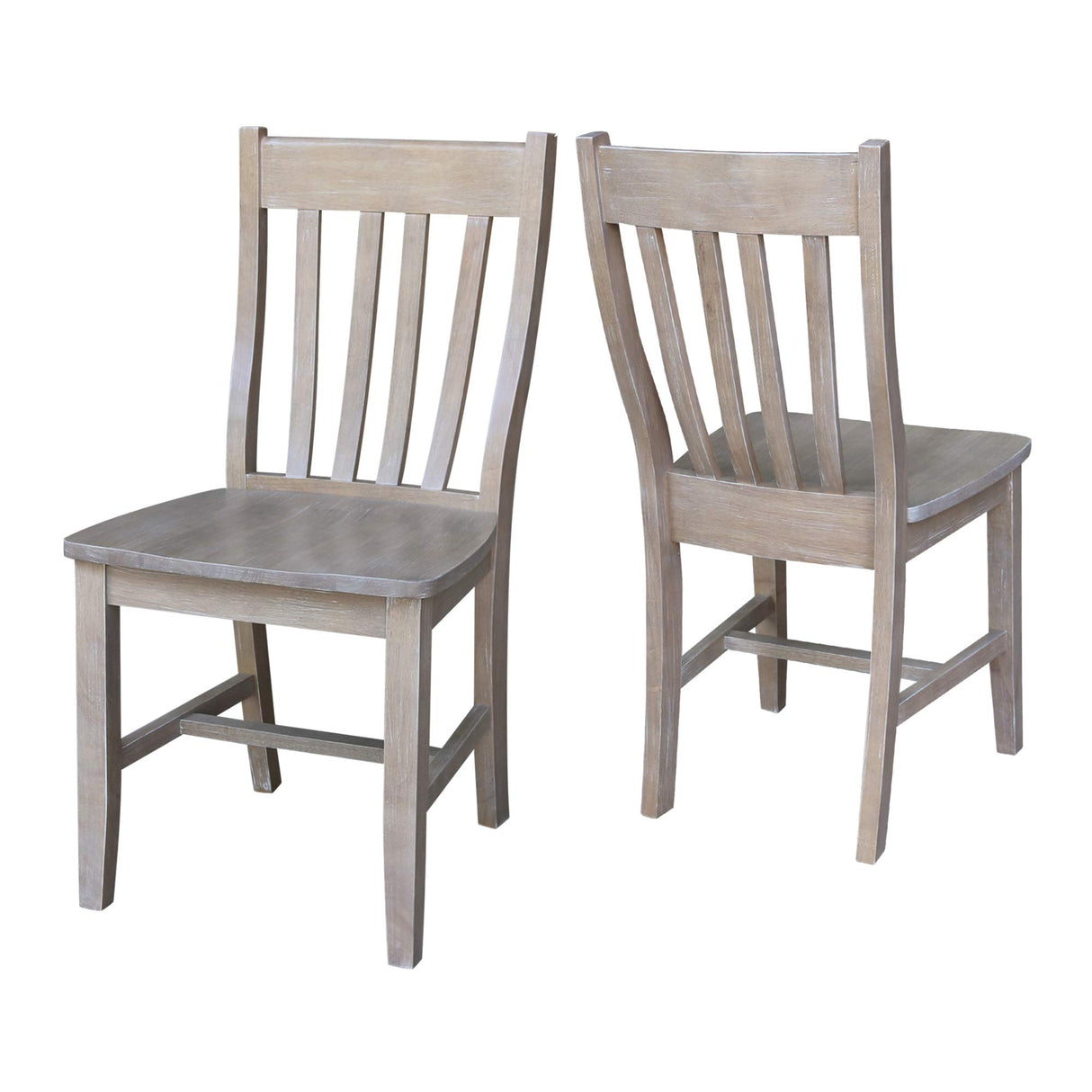 International Concepts Set of Two Cafe Dining Chairs, Washed Gray Taupe IC International Concepts