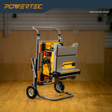POWERTEC Table Saw Stand with 8-Inch Jobsite Wheels, Upright Folding Design, 330Lbs Load Capacity, Multiple Adjustable Mounting Options (MT4009V) POWERTEC