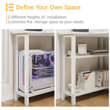 DLisiting White L Shaped Computer Desk with Power Outlet Shelves, 40 Inch Small Corner Desk for Small Space Home Office, Study Work PC Desks for Bedroom, White DLisiting