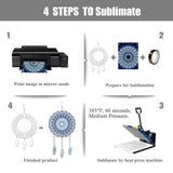 WindMage 4Pack 8inch Sublimation Wind Spinner Blanks 3D Aluminum Metal Wind Sculpture Kinetic Spinners for Yard and Garden Indoor Art Ornaments Hanging Decoration (Feather) WindMage