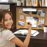 RUPOLX Espresso Kids Desk and Chair Set for 5-12 Year Old,Kids Study Desk with 3-Color Lights,Childrens Computer Desk with 4 Drawers, Kids Study Table with Storage Shelf-D-40 RUPOLX