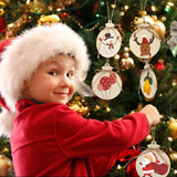 CYAOOI 50pcs Round Wooden Ornaments with Hole, 4'' Unfinished Predrilled Wood Slices Wood Circles for Crafts Centerpieces, DIY Wooden Christmas Ornaments for Christmas Trees Decor Hanging Ornaments CYAOOI