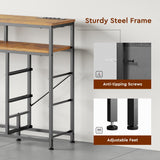 YeTom Tv Stand Dresser for Bedroom with Charging Station and LED Lights,9 Fabric Drawers Rustic Brown TV Stand with Open Shelf Storage,Media Console for TV ups to 55",Metal Frame,Wood Top,Rustic Brown YeTom