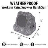 it.innovative technology Outdoor Rock Speaker Pair - Wireless Bluetooth , for Garden, Patio, Waterproof, Built for all Seasons & Solar Powered with Rechargeable Battery, Music Streaming - Charcoal Victrola