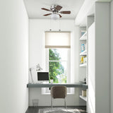 Prominence Home Hero, 28 Inch Traditional Flush Mount Indoor LED Ceiling Fan with Light, Pull Chain, Dual Finish Blades, Reversible Motor - 51656-01 (Brushed Nickel) Prominence Home