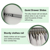 TemkTuek White Wardrobe Closet with Doors, 3 Drawers, Hanging Rods, Metal Handles, Large Capacity, Modern, Freestanding Armoire, Ideal for Bedroom 63.0" W x 20.47" D x 70.87" H (26) TemkTuek