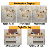 Reception Counter Desk, Modern Retail Counter, Front Desk Reception Room Table, Retail Counter with Display Shelf & Drawers, for Checkout, Lobby, Salon, Retail, Store Shop Clinic Office, Beauty Salon LLINVX