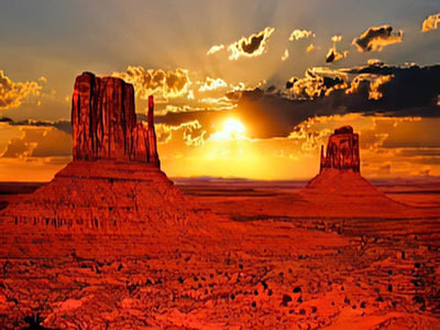 UPABLUNSO Diamond Painting Landscape Beautiful Sunrise Over Monument Valley Arizon Tourism Tribal 5D Diamond Art Perfect for Home Wall Decor 12x16inch