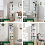 Rotating Bookshelf Tower 5 Tier,Spinning Bookcase, Revolving 360 Book Shelf Narrow Tall Bookcase, Vertical Turning Round storage Bookshelf ,Book Shelf Organizer for Bedroom, Living Room, White hhgrapehh