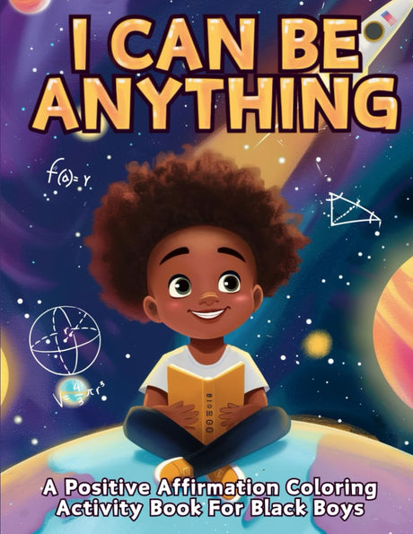 Black Boy Coloring Book: Positive Affirmations Colouring Book for Black Boys Ages 5-10,4-8,Teenagers, Build Young Black Boy's Confidence and Self ... Incl (Coloring Book for Black Brown Kids) WoodArtSupply