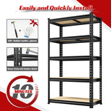 REIBII Set of 2 Storage Shelves 5 Tier Garage Shelving Heavy Duty Adjustable Garage Shelves Load 2000LBS Metal Shelving Units for Storage Warehouse Pantry Closet, 27.6" W x 11.8" D x 60" H REIBII