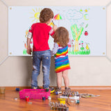 Blank Banners Sign to Decorate, 2 Pcs Large Blank Vinyl Banner Signs with Hanging Ropes, DIY Blank Sublimation Vinyl Banners for Christmas, School, Birthday, Party Indoor Outdoor Decor (2 X 4 Ft) GCTWFYK