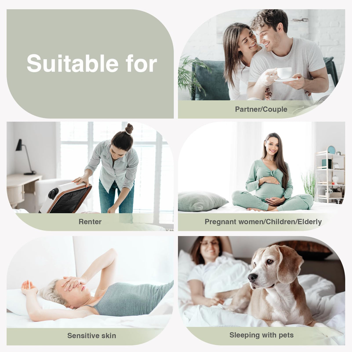 Novilla King Mattress Topper, Extra Thick Pillow Top Mattress Pad with Down Alternative, Breathable Mattress Cover with for 8-21", Machine Washable Fitted Mattress Protector – Green-White Novilla