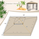SGmory 10x10 FT Grill Gazebo Canopy Replacement Top, Pavilion Sunshade Polyester Gazebo Cover with Air Vent, Grill Canopy for Yard Patio Garden & Outdoor BBQ (Khaki) SGmory