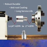 DEEFIINE Woodworking Lathe Headstock Spindle Adapter Convert 1-1/4''×8TPI to 1''×8TPI Thread Chuck Insert Adapter Turning Tool Accessories DEEFIINE