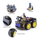 KEYESTUDIO Smart Car Robot,4WD Programmable DIY Starter Kit for Arduino for Uno R3,Electronics Programming Project/STEM Educational/Science Coding Kit for Teens Adults,15+ KEYESTUDIO