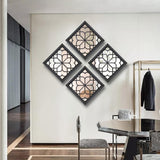 Wocred 2 PCS Square Wall Mirror,Gorgeous Rustic Farmhouse Accent Mirror,Black Entry Mirror for Bathroom Renovation,Bedrooms,Living Rooms and More(12”x12”) Wocred