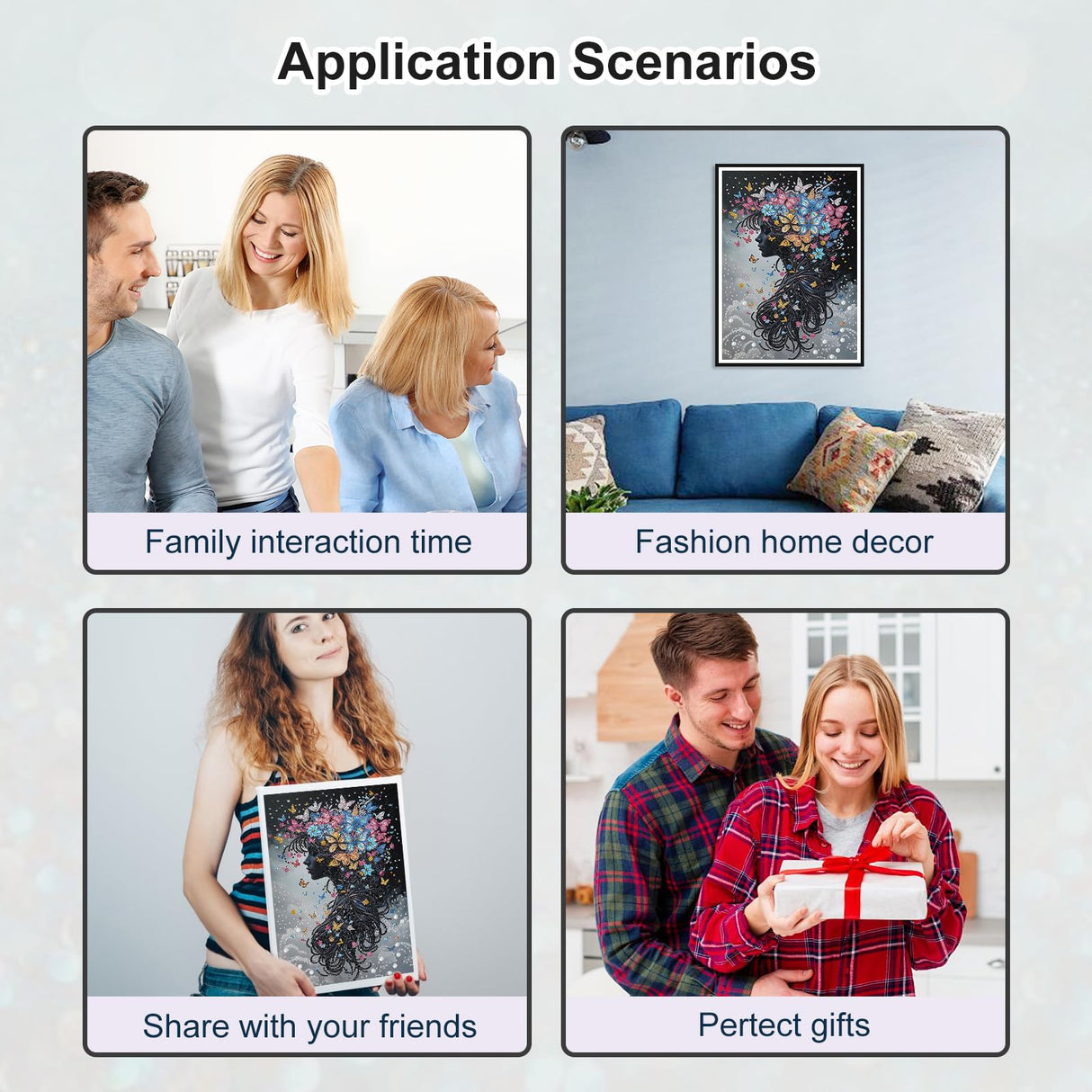 WSLWXSHM 5D Special Shape Diamond Art Kits for Beginners, Diamond Painting Kits for Adults Butterfly Lady, Crystal Rhinestones Diamond Painting for Home Wall Decoration Gift 12×16inch/30×40cm WSLWXSHM