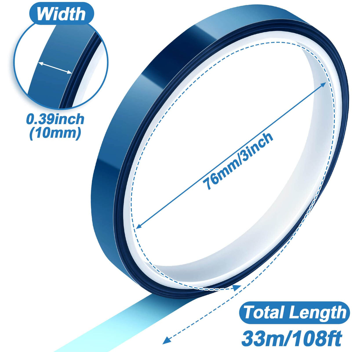 selizo Heat Tape for Heat Press Sublimation, 6 Packs Heat Transfer Tape Heat Resistant High Temperature Adhesive Tape for Dye Sublimation, HTV Craft selizo