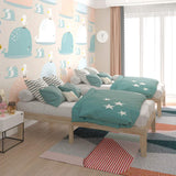 Giantex 14 Inch Twin Wood Platform Bed Frame, Minimalist Style Mattress Foundation with Solid Rubber Wood, Heavy Duty Wood Slat Support, Without Headboard, Easy Assembly, No Box Spring Needed, Natural Giantex