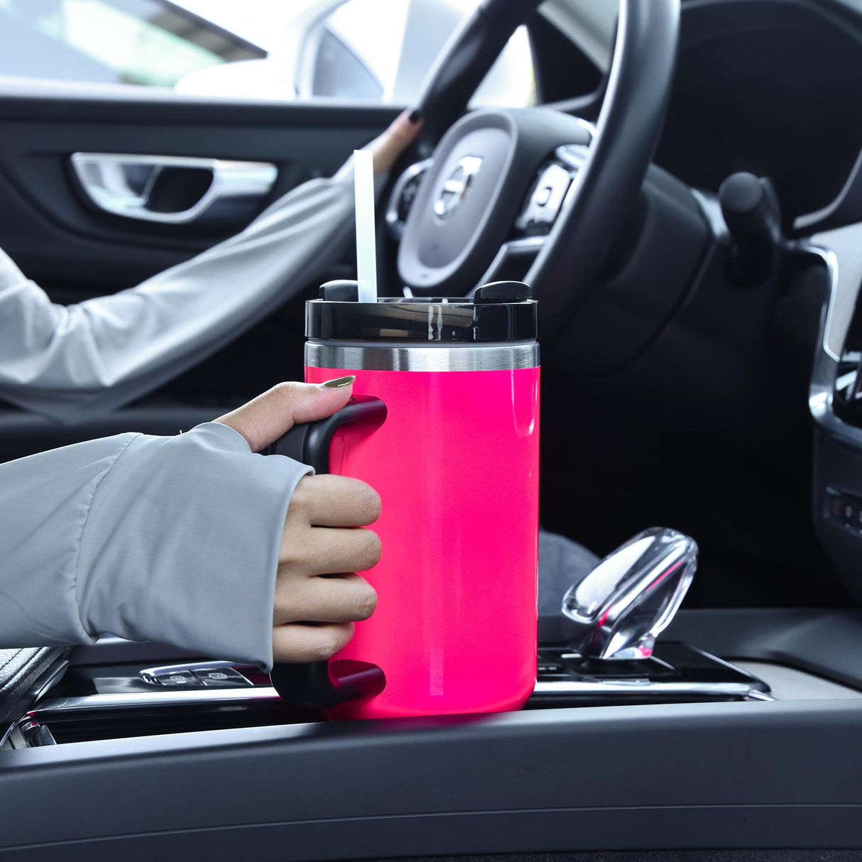 sweet grain 20 Pack 40 oz Neon Tumbler with Handle, Leak Proof Sublimation Tumbler with Lid and Straw, Stainless Steel Vacuum Insulated Travel Mugs for Water, Iced Tea or Coffee sweet grain