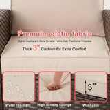 HOMREST 6 Pieces Patio Furniture Sets, All Weather Wicker Patio Conversation Sets with Storage Glass Coffee Table, Outdoor Sectional Sofa w/Ottomans, Cushions & Pillows for Garden, Lawn, Balcony HOMREST