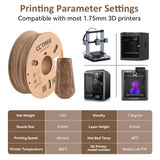 CCTREE Wood PLA Filament 1.75mm, 3D Printer PLA Plus(PLA+) with Real Wood Fiber Wood Texture Filament, Dimensional Accuracy +/- 0.02mm, 1kg Spool(2.2lbs), Fit Most FDM 3D Printers, Wood Walnut CCTREE