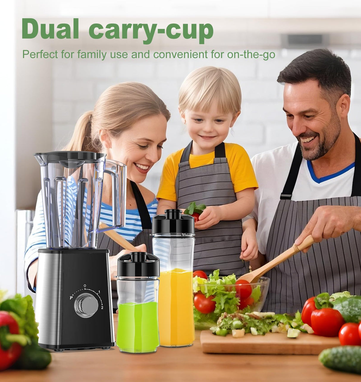 PSIIDAN Smoothie Blender, Personal Blenders for Smoothies and Shakes, Smoothies Maker and Coffee Grinder with 2 To-Go Cups, Countertop Blender for Kitchen, BPA Free PSIIDAN