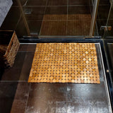 HJJKKH Bamboo Bath Mat with 15.7X23.6 inch,Nature Bamboo Wooden Bathroom Mat,Non Slip and Foldable Floor Shower Bath Mat for Bathroom,Bathtub,Shower,Sauna,Hot Tub HJJKKH