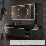 ZGNBSD Bathroom Vanity with Sink- Solid Wood Bathroom Vanity Include Smart LED Defog Mirror ＆ Multi-Cabinet Storage Space, Wall Mounted Bathroom Vanity Cabinet (60'') ZGNBSD