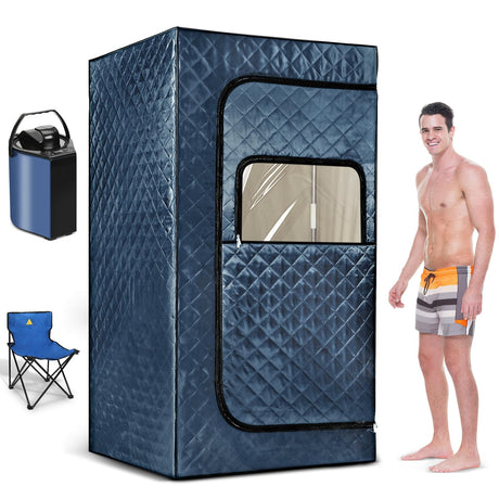 Portable Steam Sauna, Sauna Box for Home, Personal Sauna Tent with 3 L Steamer, 149°F, 9 Levels, Folding Chair, UV Atomization, Cycling Timer,72''X36''X36'' Sunakie