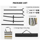 Yaheetech Double Hammock w/Stand, 2-People Hammock & Stand Set w/Storage Bag & Carrying Bag, Outdoor/Indoor Heavy-Duty Portable Hammock, 450LB Capacity - Desert Stripe Yaheetech