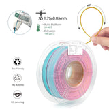 iSANMATE Matte 3D Printer Filament, 3-in-1 Color Rainbow Filament, Coextrusion 3D Filament, Rapid Magic Color Change Filament 1.75mm, Dimensional Accuracy +/- 0.03 mm, Moonstone 1KG/Spool iSANMATE