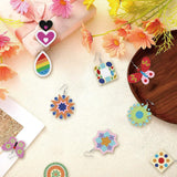 beinkmake 12 Pairs Butterfly Diamond Painted Earrings Mosaic Art Earring Making Kit 5D Boho Vintage Dangle Drop Earrings with Tool for DIY Craft Jewelry beinkmake