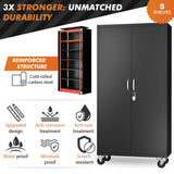 METALTIGER Metal Storage Cabinet with Wheels & Lock, Rolling Garage Storage Locker with Locking Doors, Tool Cabinet on Wheels (72" Large Rolling Digital, Black) METALTIGER