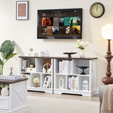 Farmhouse 5 Cube Bookshelf, White Storage Organizer Bookcase, Kids Toy Storage Cabinet, Small Bookshelves Storage Organizer Shelf, Wood Display Cabinet Book Shelves for Bedroom,Living Room,Office FFBCFDK