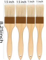 Basting Brush,1.5"&1" Pastry Brush-Natural Bristle Basting Brush for Cooking and Baking,Food Brush,Oil Brush,Butter Brush, Cooking Brush for Oil and Sauce,Kitchen Brush for Cooking Baster Brush(4 Pc) NXRACSH
