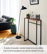 Yamazaki Home Modern Slim Console Table, Slim Narrow Accent Table for Entryway Or Living Room, Metal and Wood Skinny Hallway or Sofa Table Steel One Size Black YAMAZAKI