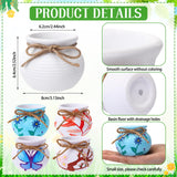 Maxdot 12 Pcs 3 Inch DIY Ceramic Succulent Planters Pots to Paint Cactus Pots Unpainted Cute Ceramic Paintable Flowerpots Pottery Painting Craft Kit for Gardening Birthday Gifts Drawing Maxdot