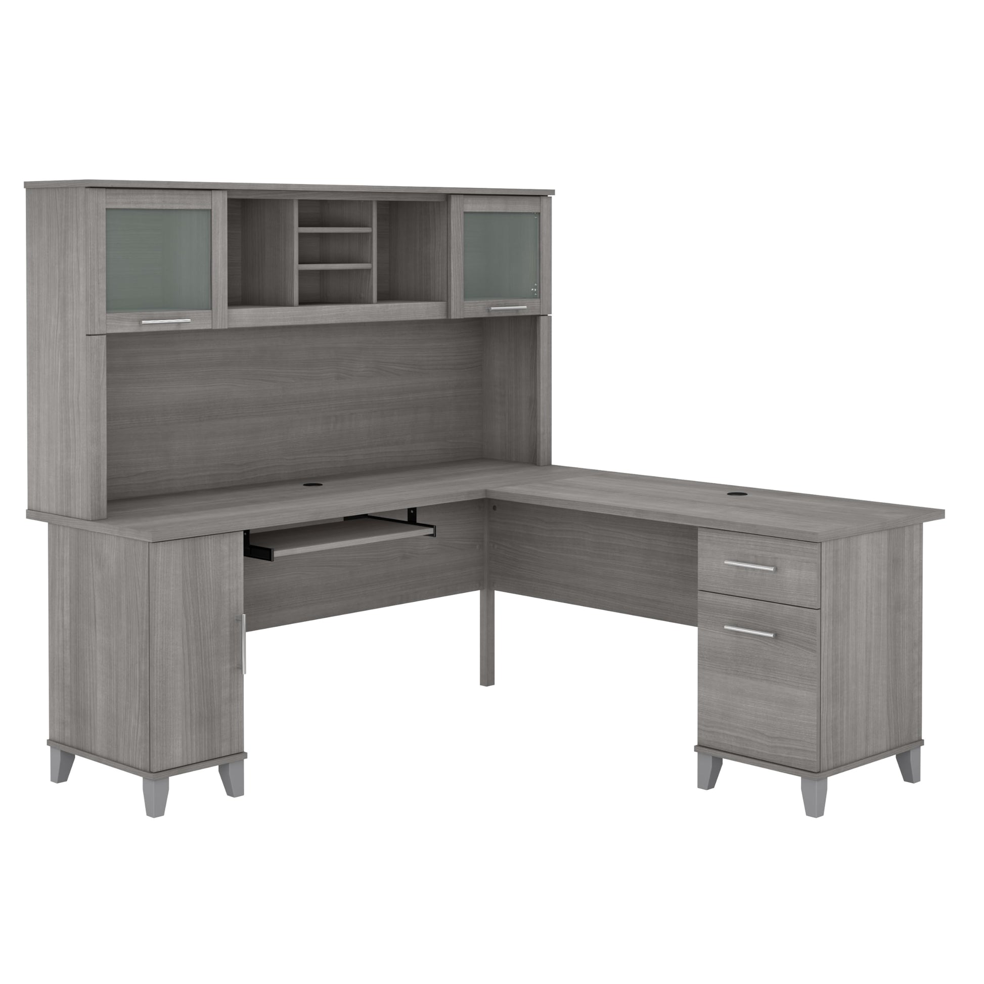 Bush Furniture Somerset 72W L Shaped Desk with Hutch - WoodArtSupply