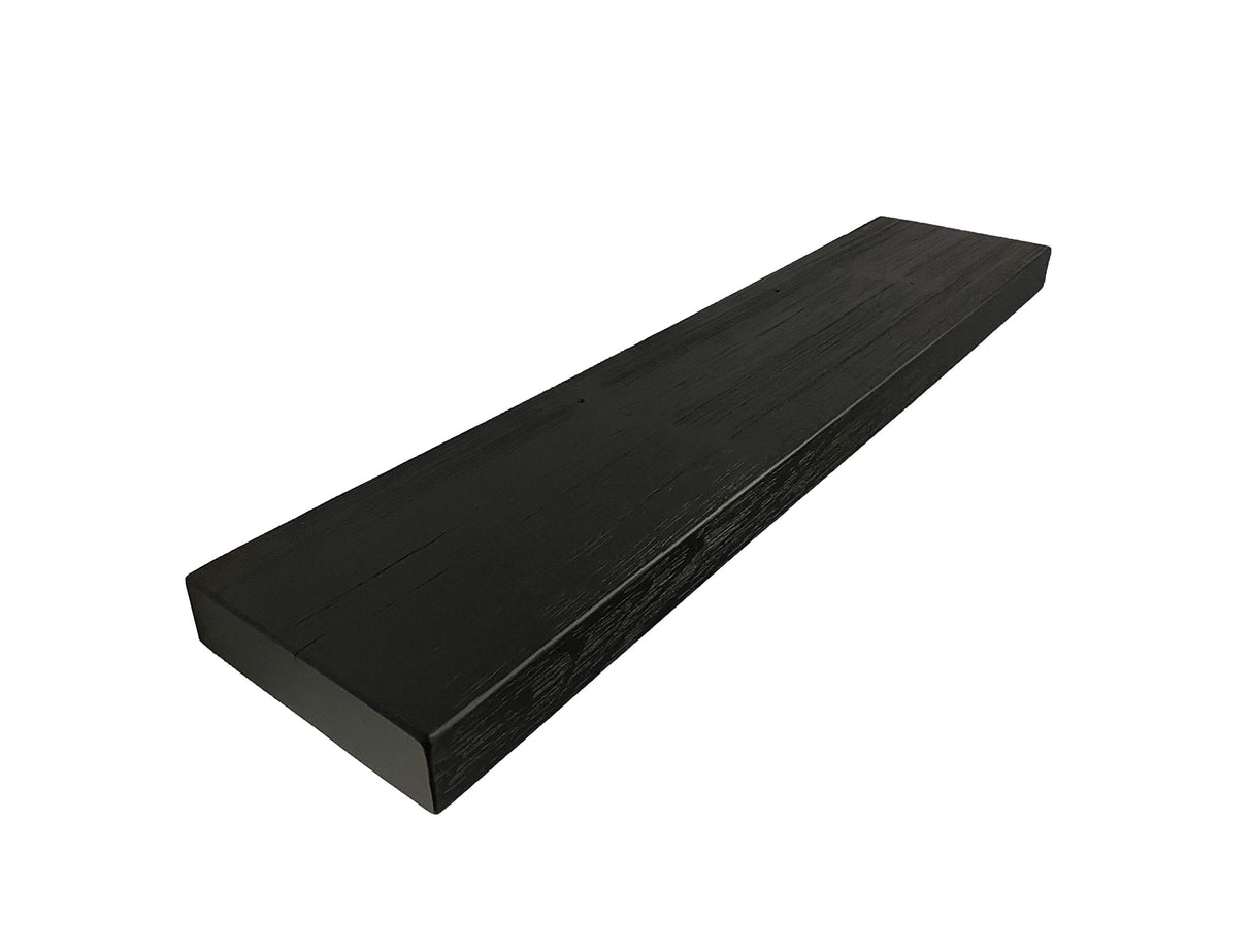 Joel's Antiques - 72 Inch Wooden Floating Shelves for Wall - Made of Natural Wood - Long Heavy Duty Rustic Fireplace Mantel & Book Shelf - Perfect for Living Room - Black 72x8x2 Inches joelsantiques