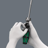 Wera 05073661002 Kraftform Kompakt 27 RA Slotted Ratcheting Screwdriver, 1/4" Head, MULTI Wera