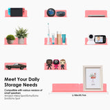 OAPRIRE Pink Acrylic Floating Shelves Set of 2 - Easily Expand Wall Space - Small Wall Shelf with Strong Adhesive for Bedroom, Kids' Room, Bathroom, etc OAPRIRE