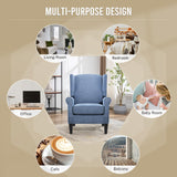 FLUSGO Modern Accent Chair, Chenille Fabric Armchair with High Resilience Sponge & Sturdy Legs, Comfy Single Sofa Chair for Bedroom, Living Room, Reading & Balcony FLUSGO