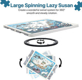 Playboda 1500 Pieces Rotating Plastic Puzzle Board with Drawers and Cover, 35"x27" Portable Jigsaw Puzzle Table for Adults, Lazy Susan Spinning Puzzle Boards (Patent Design) Playboda