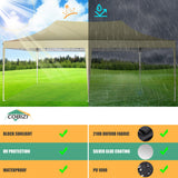 COBIZI 10x20 Pop Up Canopy Tent with 6 Sidewalls, Wedding Party Tent Outdoor Gazebos UV50+ Waterproof Canopy Tent Event Shelter for Parties, 3 Adjustable Heights, with Carry Bag(Khaki) COBIZI
