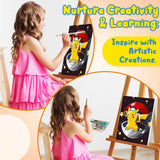 Cartoon Paint by Numbers Kit for Kids with Framed Canvas - with Wooden Easel, Easy Kids Paint by Number Kits Age 8-12, DIY Acrylic Oil Painting Kits with 4 Wooden Brushes Nice Gift Box (12x16 inch) KOJEFCV